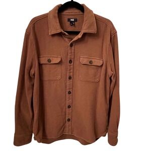 PAIGE Men's Flannel Button Down Shirt Jacket Size M. Color Golden Oak